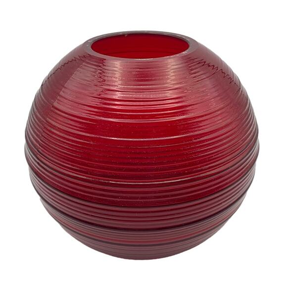 Vintage 1930s Imperial Glass Co. 5.5" Spun/Reeded Rose Bowl (#701) Ruby Red VGC - Picture 1 of 7